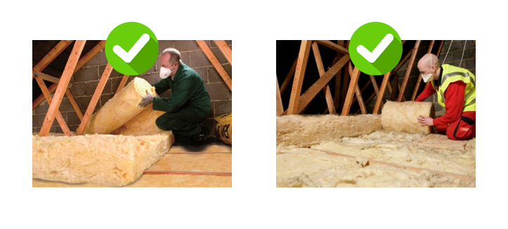 Cross layer loft insulation